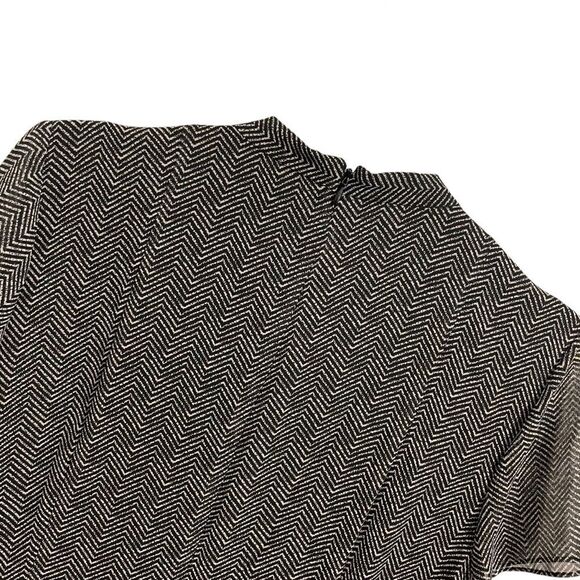 Ann Taylor Herringbone Tie Neck Dress in Black Size 14 NWT - Picture 7 of 8